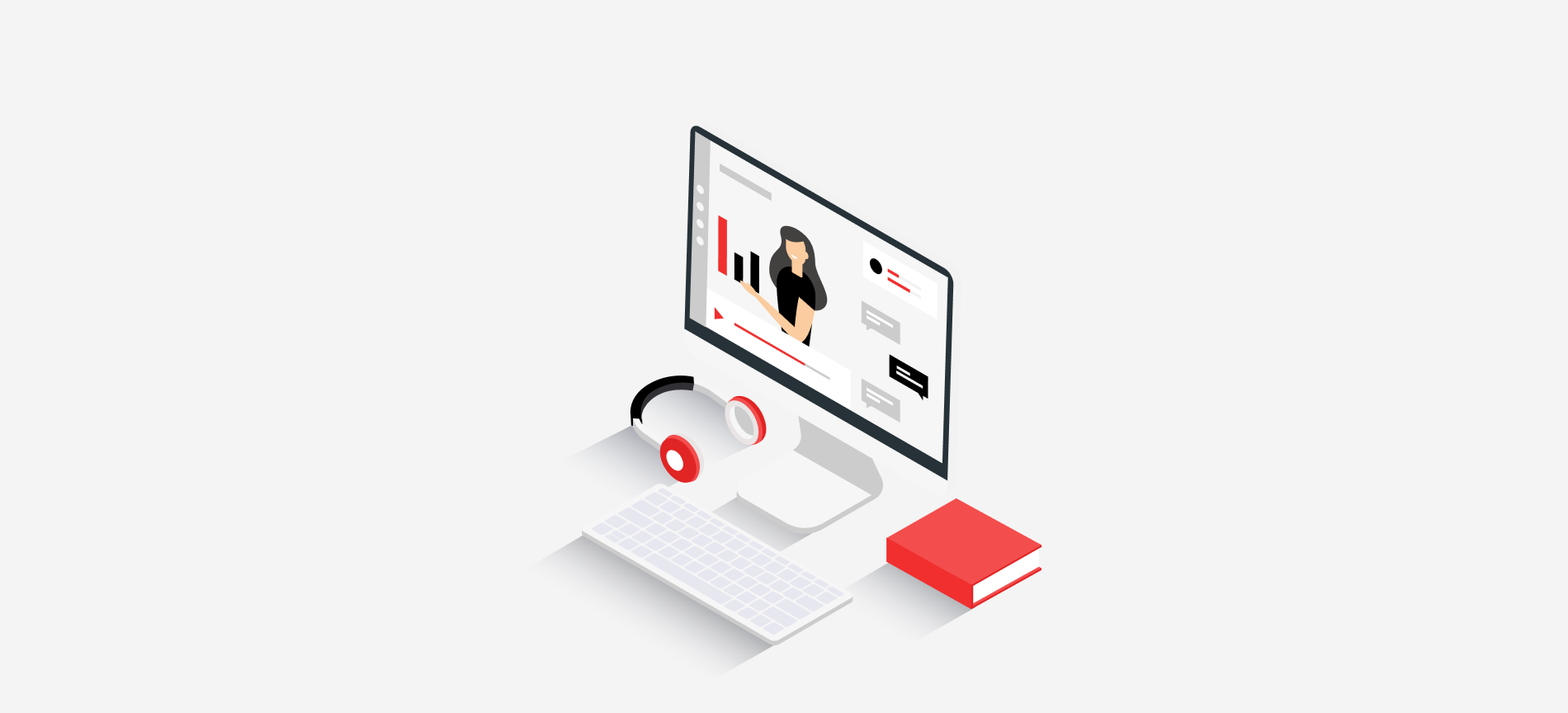 Illustration of e-learning platform