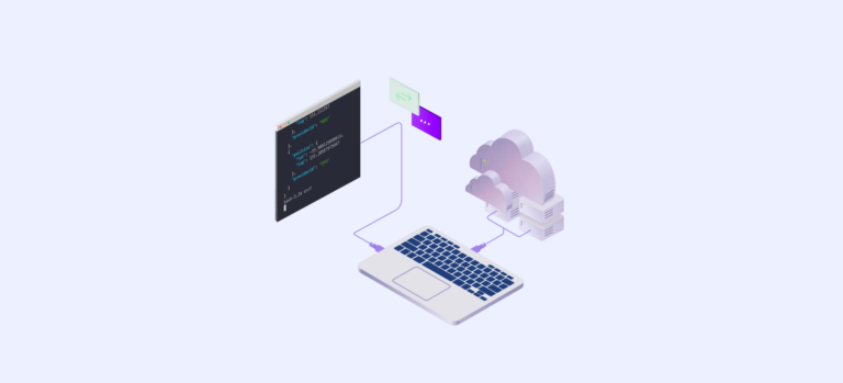 Illustration showing a cloud web hosting setup with multiple interconnected servers and data centers.