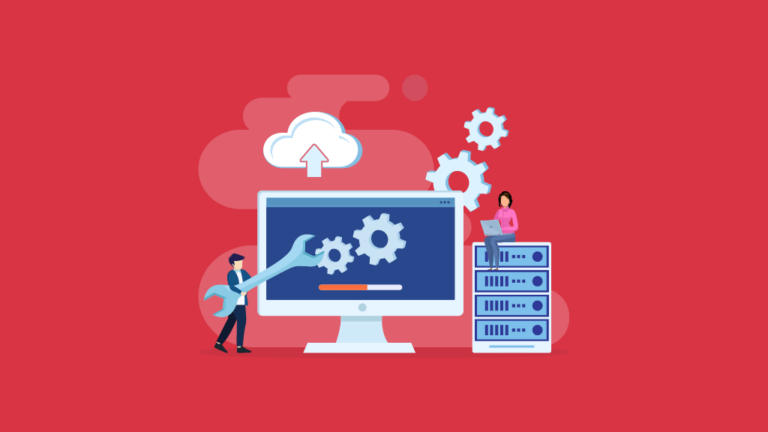 An illustration of a computer screen displaying updated web hosting features to look for.