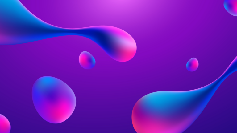 Showcasing the current 'Liquid trend' in web design: vibrant and fluid shapes and colors blending harmoniously, evoking a sense of dynamic motion and modernity.