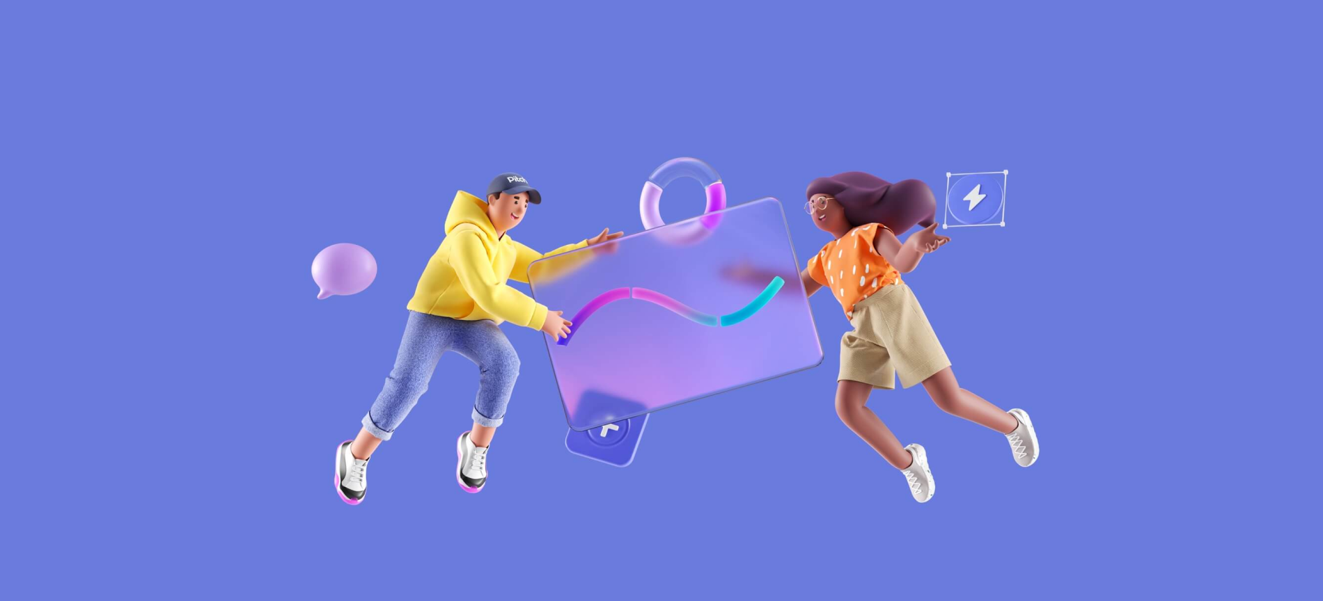 Illustration of various web design elements representing the latest web design trends for 2023.